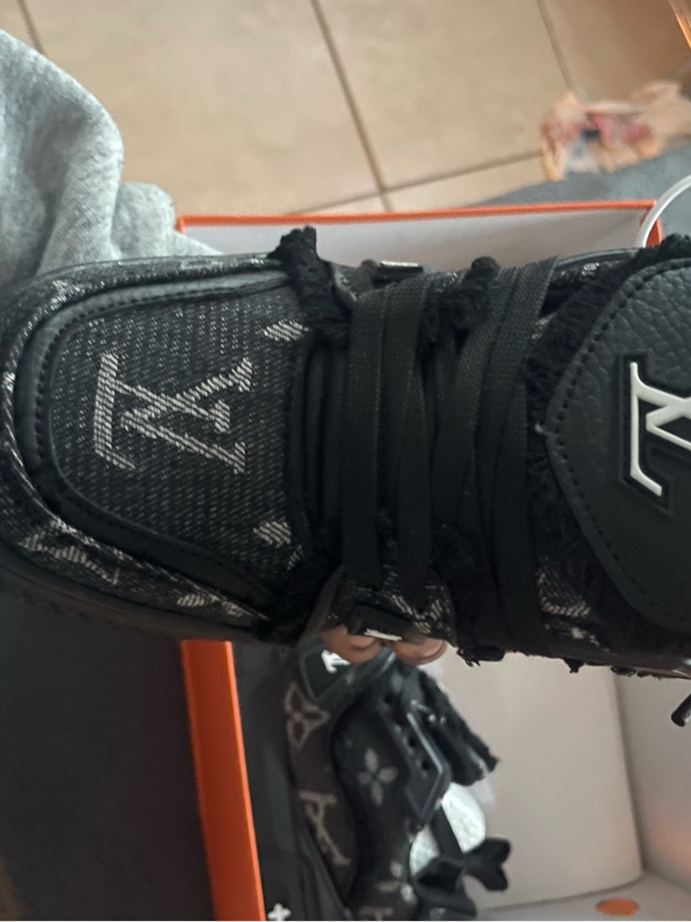 Louis Vuitton Black Monogram Low-Top Sneakers - Picture 3 of 5